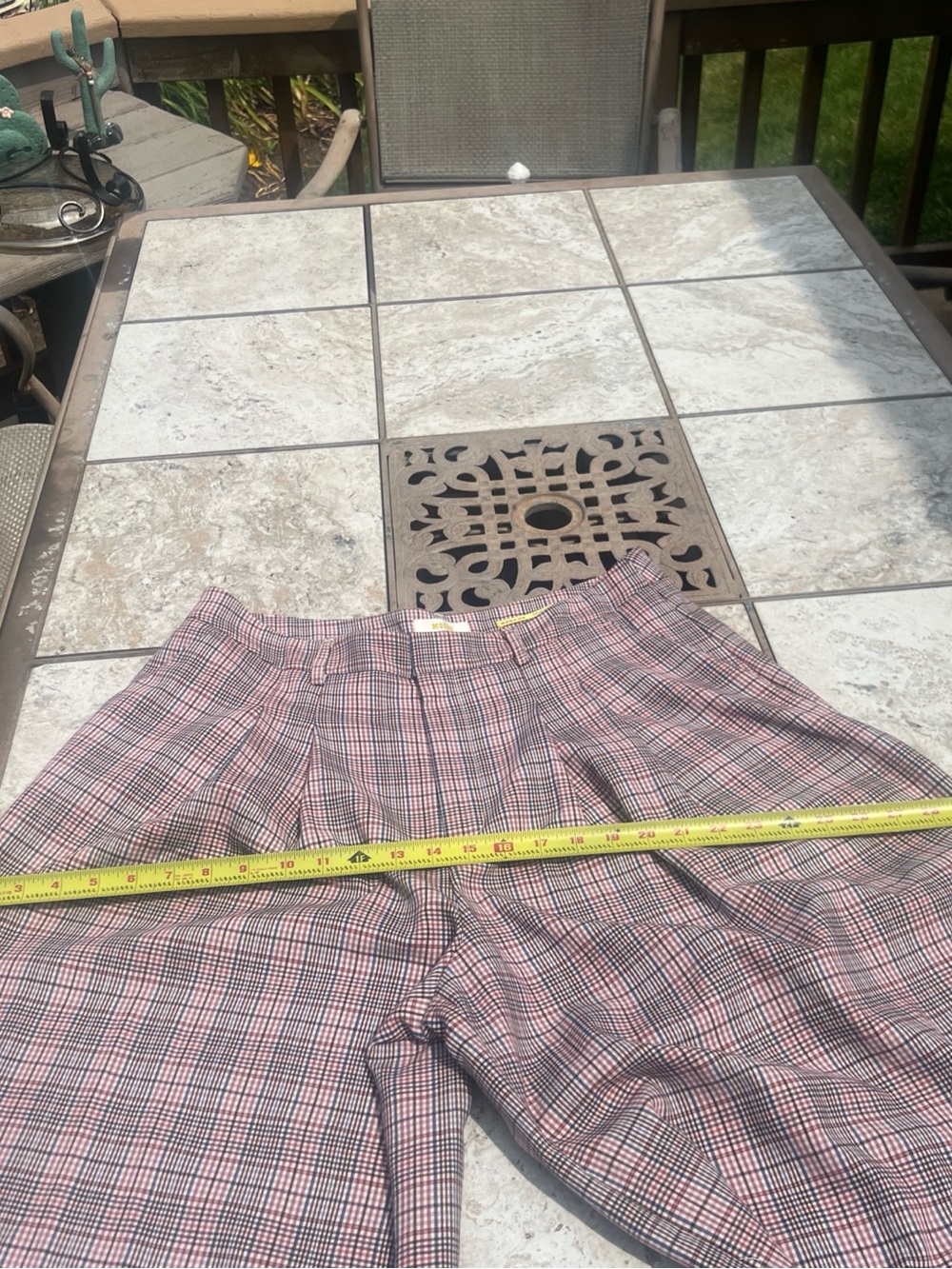 NEW Maeve Anthropologie The Avery Trousers Pleated Wide Leg Plaid Size 14 - Picture 14 of 14